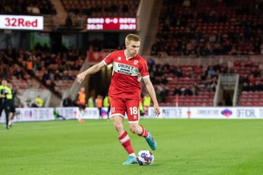 Middlesbrough 'dan Duncan Watmore 17 Eylül 202' de Riverside Stadyumu 'nda oynanan Middlesbrough-Rotherham United maçında topa vuruyor.