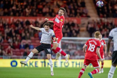 Middlesbrough 'dan Matt Crooks 17 Eylül 202' de Middlesbrough, İngiltere 'deki Riverside Stadyumu' nda oynanan Sky Bet Şampiyonası karşılaşmasında Rotherham United 'ın 18 numaralı oyuncusu Ollie Rathbone' u yendi.