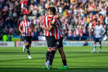 Sheffield United 'dan 29 numaralı Iliman Ndiaye, 17 Eylül 202' de Deepdale, Preston, Birleşik Krallık 'ta Preston North End - Sheffield United maçında 0-1 kazanma golünü kutluyor.