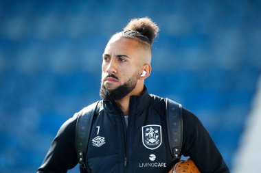 Huddersfield Town 'dan Sorba Thomas # 7, 17 Eylül 202' de John Smith Stadyumu 'nda Huddersfield Town ile Cardiff City arasındaki Gökyüzü İddia Şampiyonası maçı için geliyor.