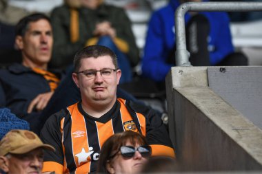Swansea.com Stadyumu, Swansea.com, İngiltere, 17 Eylül 202 'de oynanan Sky Bet Şampiyonası maçında Hull City' nin taraftarı Swansea City 'ye karşı.
