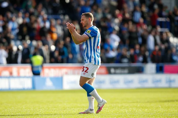 Tom Lees Huddersfield Town Célèbre Victoire Sky Bet Championship Match — Photo