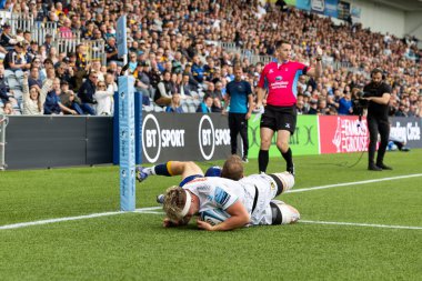Exeter Chiefs 'ten Richard Capstick 18 Eylül 202' de İngiltere 'nin Worcester Stadyumu' nda oynanan Gallagher Premiership maçında Worcester Warriors - Exeter Chiefs maçında gol attı.