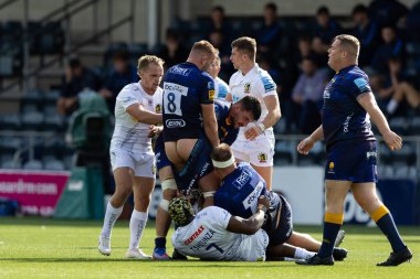 Worcester Warriors 'dan Tom Dodd, 18 Eylül 202' de İngiltere 'nin Worcester Stadyumu' nda düzenlenen Gallagher Premiership maçında Worcester Warriors - Exeter Chiefs maçında şortunu indirdi.