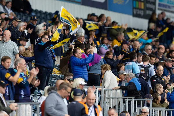 Worcester Warriors Supportrar Inför Gallagher Premiership Match Worcester Warriors Exeter — Stockfoto