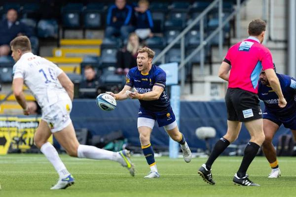 Chudley Worcester Warriors Passes Ball Gallagher Premiership Match Worcester Warriors — Stock Photo, Image