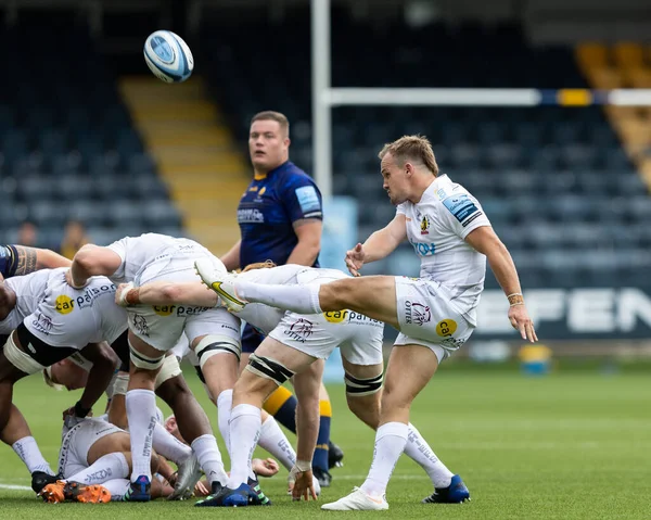 Jack Maunder Exeter Chiefs Box Kicks Gallagher Premiership Match Worcester — Stock Photo, Image