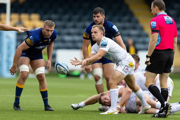 Jack Maunder Exeter Chiefs Passed Ball Gallagher Premiership Match Worcester — Stock Photo, Image