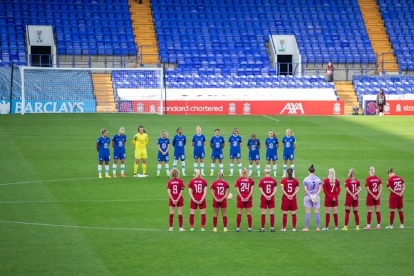 Liverpool Women Chelsea Women Observe Minutes Silence Women Super League — Stock Photo, Image