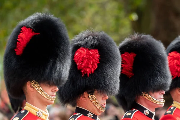 二年九月十九日在英国伦敦商业街伦敦市中心举行的伊利沙白二世女王国葬游行期间的武装部队照片 — 图库照片
