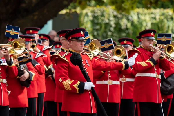 Bilder Der Marching Bands Während Des Queen Elizabeth State Beerdigungszuges — Stockfoto
