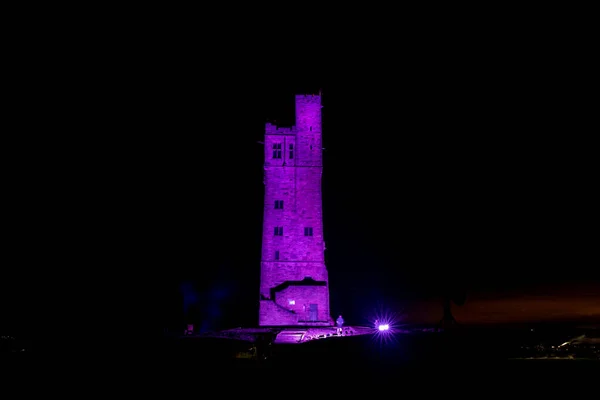 Der Victoria Tower Auf Dem Schlosshügel Erstrahlt Als Hommage Ihre — Stockfoto