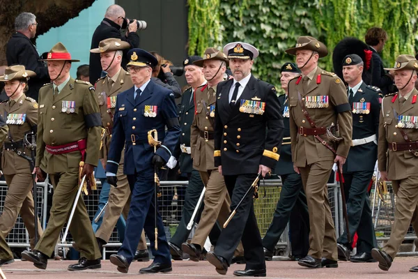 Images Armed Services Queen Elizabeth State Funeral Procession Mall London — Stock Photo, Image