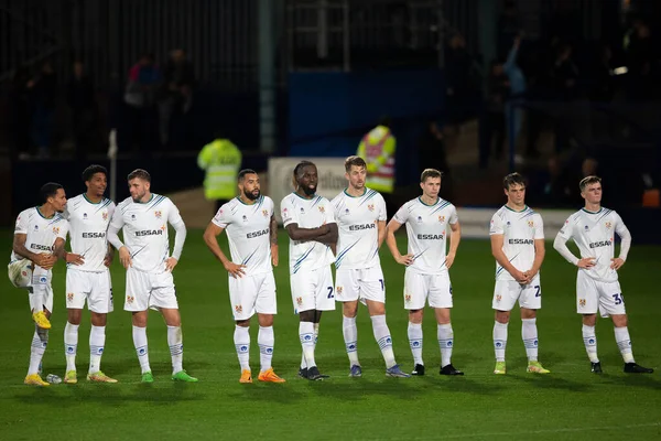 Tranmere Rovers Spelare Halvvägs Linje Papa John Trophy Match Tranmere — Stockfoto