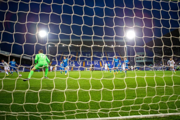 Пол Льюис Tranmere Rovers Забил Счетом Время Матча Papa John — стоковое фото