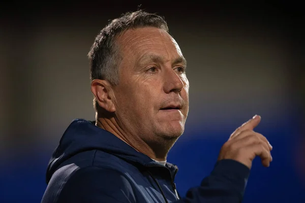 Mickey Mellon Manager Dei Tranmere Rovers Istruzioni Alla Sua Squadra — Foto Stock