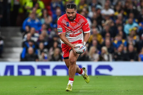 Konrad Hurrell Helens Faz Uma Pausa Durante 25Th Betfred Super — Fotografia de Stock