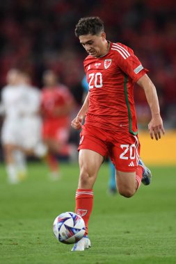 Galler 'den Dan James, UEFA Uluslar Ligi Grubu A4 karşılaşmasında Cardiff City Stadyumu' nda Galler ile Polonya arasında 25 Eylül 202 'de oynanan karşılaşmada