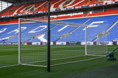Cardiff City Stadyumu 'nun genel görünümü, UEFA Milletler Ligi Grubu A4 karşılaşması sırasında bu geceki karşılaşmanın yapılacağı yer. Galler - Polonya maçı, Cardiff City Stadyumu, Birleşik Krallık, 25 Eylül 202