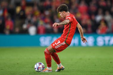 Galler 'den Neco Williams, UEFA Uluslar Ligi Grubu A4 karşılaşmasında Galler ile Polonya arasındaki Cardiff City Stadyumu, Birleşik Krallık, 25 Eylül 202