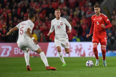 Galler 'den Joe Rodon, UEFA Uluslar Ligi Grubu A4 karşılaşmasında Galler ile Polonya arasındaki Cardiff City Stadyumu, Birleşik Krallık, 25 Eylül 202