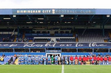 Takımlar, The Fa Women 's Super League maçında Birmingham City Women vs Coventry United Women' a karşı St Andrews, Birmingham, Birleşik Krallık 'ta 25 Eylül 202' de sıralandılar.