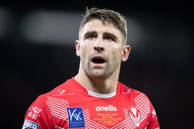 23 Eylül 202 'de St. Helens - Old Trafford, Manchester, İngiltere' de oynanan 25. Betfred Süper Lig Grand League Finali 'nde Tommy Makinson # 2.