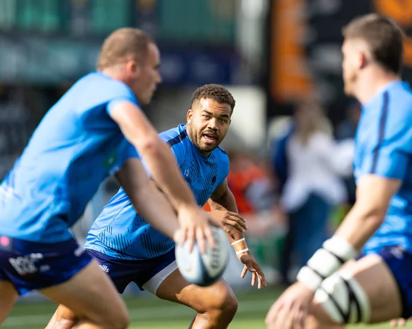 Ollie Lawrence Worcester Warriors Durante Aquecimento Antes Gallagher Premiership Match — Fotografia de Stock