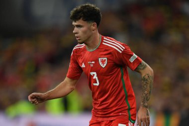 Galler 'den Neco Williams, UEFA Uluslar Ligi Grubu A4 karşılaşmasında Galler ile Polonya arasındaki Cardiff City Stadyumu, Birleşik Krallık, 25 Eylül 202