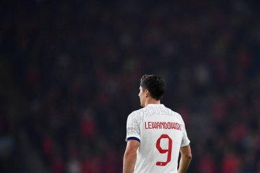 Polonyalı Robert Lewandowski, 25 Eylül 202 'de Cardiff City Stadyumu' nda Galler ve Polonya arasında oynanan UEFA Uluslar Ligi Grubu A4 karşılaşmasında
