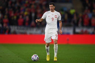 Polonyalı Robert Lewandowski, 25 Eylül 202 'de Cardiff City Stadyumu' nda Galler ve Polonya arasında oynanan UEFA Uluslar Ligi Grubu A4 karşılaşmasında
