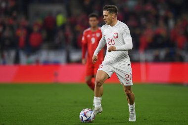 Polonyalı Piotr Zieli, 25 Eylül 202 'de Cardiff City Stadyumu' nda Galler ve Polonya arasında oynanan UEFA Uluslar Ligi Grubu A4 karşılaşmasında kayak yaptı.