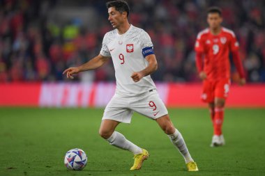 Polonyalı Robert Lewandowski, 25 Eylül 202 'de Cardiff City Stadyumu' nda Galler ve Polonya arasında oynanan UEFA Uluslar Ligi Grubu A4 karşılaşmasında