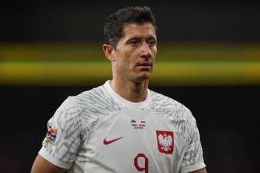Polonyalı Robert Lewandowski, 25 Eylül 202 'de Cardiff City Stadyumu' nda Galler ve Polonya arasında oynanan UEFA Uluslar Ligi Grubu A4 karşılaşmasında