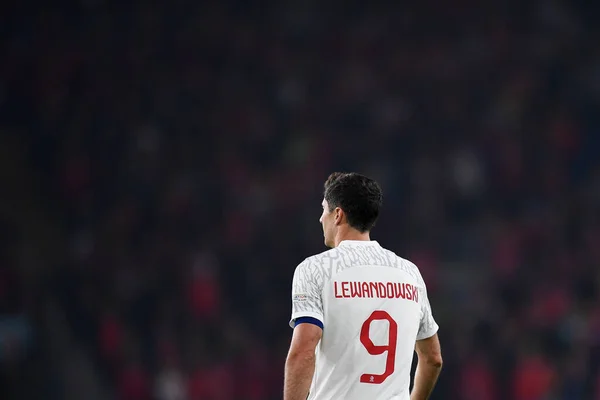 Polens Robert Lewandowski Während Des Spiels Der Uefa Nations League — Stockfoto