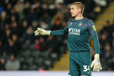 30 Eylül 202 'de MKM Stadyumu' nda Hull City, Luton Town 'a karşı oynanan Sky Bet Şampiyonası' nda Luton Town 'dan ABD' li 34 numaralı Ethan Horvath.