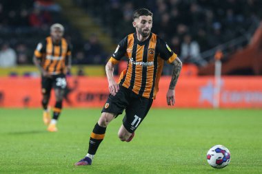 Hull City 'nin 11 numaralı Dogukan Sinik, 30 Eylül 202' de Hull City 'nin Luton Town' a karşı oynadığı Gök İddia Şampiyonası maçında eylemde.