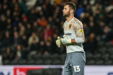 30 Eylül 202 'de Hull City, Hull City' nin Luton Town 'a karşı oynadığı maçta Hull City' den Nathan Baxter # 13.