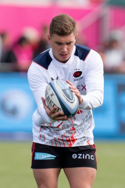  Saracens 'tan Ruben de Haas # 21 Gallagher Premiership maçında profesyonel oldu Saracens, Leicester Tigers' a karşı StoneX Stadyumu, Londra, 1 Ekim 202