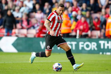 Sheffield United 'ın Billy Sharp # 10' u, Sheffield United 'ın Birmingham City' e karşı oynadığı 1 Ekim 202 'de, Bramall Lane, Sheffield' de oynanan Sky Bet Şampiyonası maçında.