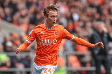 Blackpool 'dan Callum Wright # 24, 21 Ekim 202' de Bloomfield Road, Blackpool 'da oynanan Blackpool-Norwich City maçında...