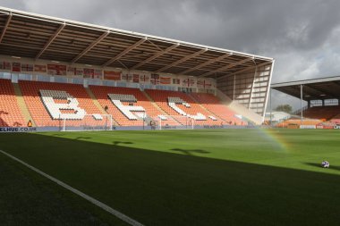 Bloomfield Road 'un Sky Bet Şampiyonası' ndan önceki genel görüntüsü Blackpool - Norwich City maçı, Bloomfield Road, Blackpool, İngiltere, 1 Ekim 202