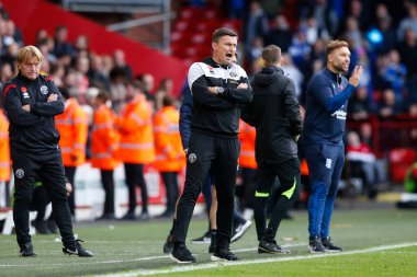 Sheffield United 'ın Paul Heckingbottom teknik direktörü. Sheffield United, Birmingham City' ye karşı 1 Ekim 202 'de Bramall Lane, Sheffield' de oynanan Gökyüzü İddia Şampiyonası maçında.