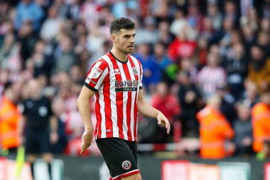 Sheffield United 'ın 12 numaralı oyuncusu Sheffield United, Birmingham City' ye karşı 1 Ekim 202 'de Bramall Lane, Sheffield, Birleşik Krallık' ta oynanan maçta...