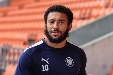 Blackpool 'dan Keshi Anderson # 10 Sky Bet Şampiyonası maçında Blackpool - Norwich City maçı, Bloomfield Road, Blackpool, İngiltere, 1 Ekim 202