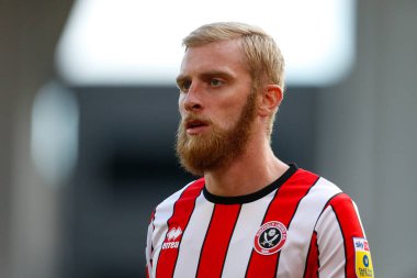 Sheffield United 'ın 9 numaralı Oliver McBurnie maçı sırasında Sheffield United, Birmingham City' ye karşı Bramall Lane, Sheffield, Birleşik Krallık, 1 Ekim 202