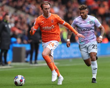 Blackpool 'dan Callum Wright # 24, 21 Ekim 202' de Bloomfield Road, Blackpool 'da oynanan Blackpool-Norwich City maçında...