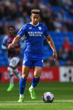 Cardiff City 'den Callum Robinson # 47 Cardiff City, Cardiff City Stadyumu' nda Cardiff City - Burnley maçında, 1 Ekim 202