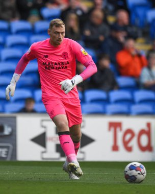 Cardiff City 'den Ryan Allsop # 1, Cardiff City, Cardiff City Stadyumu' nda Cardiff City - Burnley maçında 1 Ekim 202