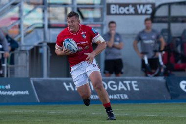 Leicester Tigers 'ın 2. Charlie Clare' i Gallagher Premiership maçında Saracens, Leicester Tigers 'a karşı StoneX Stadyumu, Londra, 1 Ekim 202